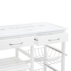 ATMOSPHERA Desserte De Cuisine Verre Blanc Modèle GUSTAF -Décoration De Meubles desserte de cuisine verre blanc modele gustaf 2