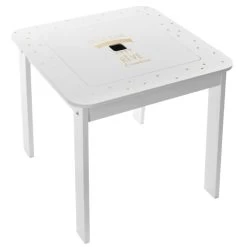 Ensemble Table + 2 Tabourets Enfant Blanc Doré Dream Atmosphera -Décoration De Meubles ensemble table 2 tabourets enfant blanc dore dream atmosphera 2