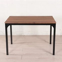 Ensemble Table + 4 Chaises Métal Et Effet Bois -Décoration De Meubles ensemble table 4 chaises metal et effet bois 1