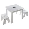 Ensemble Table + 2 Tabourets Enfant Blanc Gris Dream Atmosphera -Décoration De Meubles ensemble table tabourets enfant blanc gris dream atmosphera