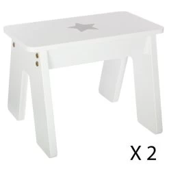 Ensemble Table + 2 Tabourets Enfant Blanc Gris Dream Atmosphera -Décoration De Meubles ensemble table tabourets enfant blanc gris dream atmosphera 3