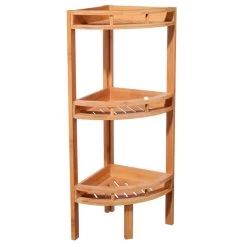 Étagère Angle 3 Niveaux 100% Bambou