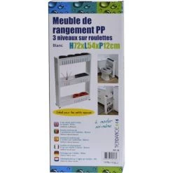 Étagère De Rangement Passe-partout Blanc Sur Roulettes -Décoration De Meubles etagere de rangement passe partout blanc sur roulettes 1