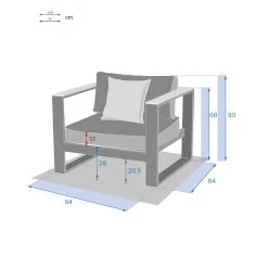 Fauteuil De Salon Emperia Graphite Hespéride -Décoration De Meubles fauteuil de salon emperia graphite hesperide 3