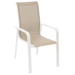 Fauteuil Essio Dossier Haut Lin/blanc Hespéride