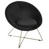 Fauteuil Evan Noir Piètement Doré Atmosphera -Décoration De Meubles fauteuil evan noir pietement dore atmosphera