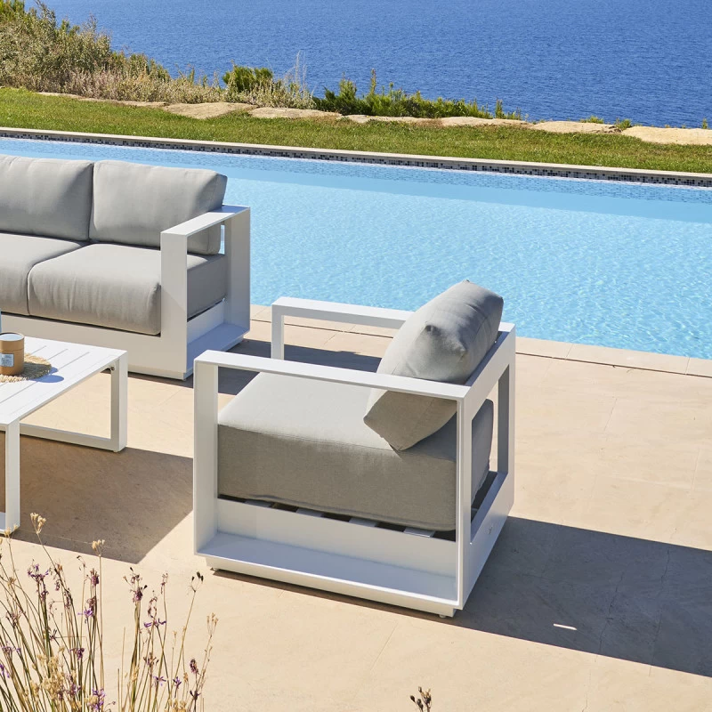 Fauteuil Extérieur 1 Place Allure Blanc Hespéride 4 Fauteuil Extérieur 1 Place Allure Blanc Hespéride – Image 2