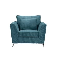 Fauteuil Isla Velours Côtelé Bleu -Décoration De Meubles fauteuil isla velours bleu 3