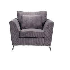 Fauteuil Isla Velours Côtelé Gris -Décoration De Meubles fauteuil isla velours gris 1 3