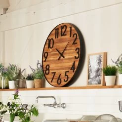 Horloge Abby En Métal Et Bois D70 Atmosphera -Décoration De Meubles horloge abby en metal et bois d70 atmosphera 1 2