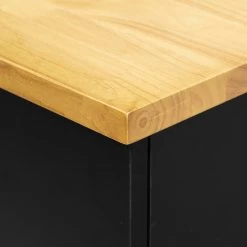 Ilot De Cuisine Noir Et Naturel 5Five -Décoration De Meubles ilot de cuisine noir et naturel 5five 4