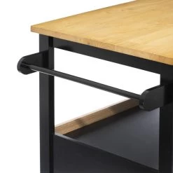 Ilot De Cuisine Noir Et Naturel 5Five -Décoration De Meubles ilot de cuisine noir et naturel 5five 6