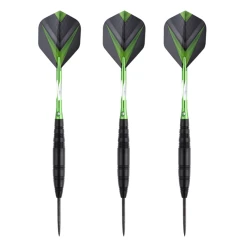 Jeu De 3 Fléchettes Pro Pointe Acier 23g Cupra Vert