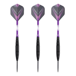 Jeu De 3 Fléchettes Pro Pointe Acier 23g Cupra Violet