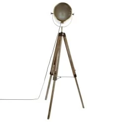 Lampadaire Métal Et Bois Ebor Bronze Atmosphera