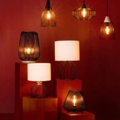 Lampe Grille Emie Noir Et Blanc Atmosphera -Décoration De Meubles lampe grille emie noir et blanc atmosphera 3