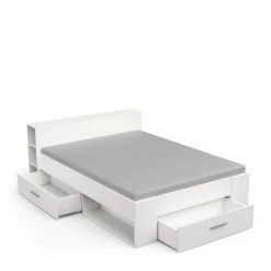 Demeyere Lit 140x190 Cm Pocket Blanc -Décoration De Meubles lit 2 places polly blanc 3