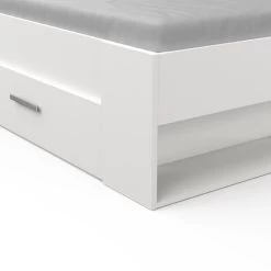 Demeyere Lit 140x190 Cm Pocket Blanc -Décoration De Meubles lit 2 places polly blanc 6