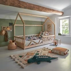 Lit Cabane 90x190 En Bois Sans Matelas Atmosphera 9 Lit Cabane 90x190 En Bois Sans Matelas Atmosphera -Décoration De Meubles lit cabane 90x190 en bois sans matelas atmosphera 3