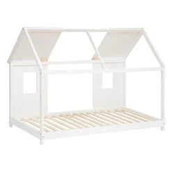 Lit Cabane Enfant Pin Blanc 90x190 Atmosphera -Décoration De Meubles lit cabane enfant pin blanc 90x190 atmosphera 1 2