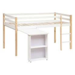 Lit Combi Bureau Enfant Pin Blanc Atmosphera