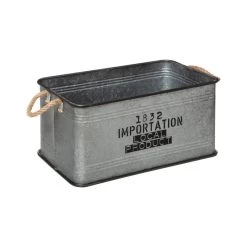 Lot De 3 Malles Métal Gris Plateau Bois Atmosphera -Décoration De Meubles lot de 3 malles metal gris plateau bois atmosphera 1 4