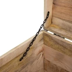 Malle Pouf Vintage En Bois Atmosphera -Décoration De Meubles malle pouf vintage en bois atmosphera 3