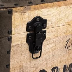 Malle Pouf Vintage En Bois Atmosphera -Décoration De Meubles malle pouf vintage en bois atmosphera 5