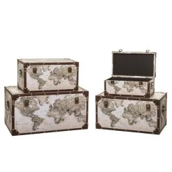 Malles Mappemonde - Lot De 4 - Atmosphera