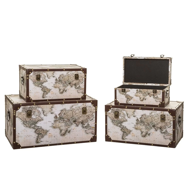 Malles Mappemonde - Lot De 4 - Atmosphera 3 Malles Mappemonde - Lot De 4 - Atmosphera