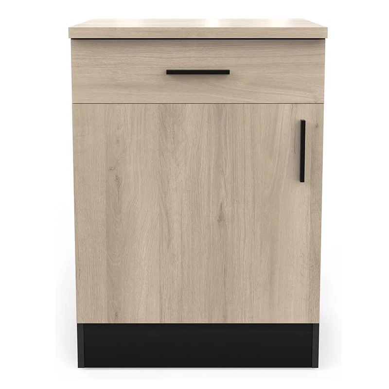 Demeyere Meuble Bas 1 Tiroir 1 Porte 60 Cm Origan Noir Et Bois 4 Demeyere Meuble Bas 1 Tiroir 1 Porte 60 Cm Origan Noir Et Bois – Image 2