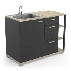 Demeyere Meuble Bas De Cuisine 1 Porte 3 Tiroirs Atelier -Décoration De Meubles meuble bas de cuisine 1 porte 3 tiroirs atelier 3