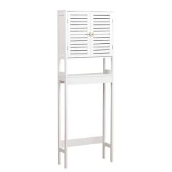 Meuble Dessus WC 2 Portes Blanc Lux