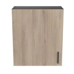 Demeyere Meuble Haut 1 Porte 60 Cm Origan Noir Et Bois -Décoration De Meubles meuble haut 1 porte 60 cm origan noir et bois 1 1