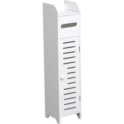 Meuble Réserve Et Dérouleur WC 1 Porte Blanc