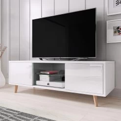 Meuble TV 2 Portes Sweden Blanc