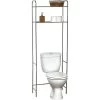 Meuble WC 2 Tablettes Pour Toilettes Chrome -Décoration De Meubles meuble wc 2 tablettes pour toilettes chrome