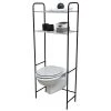 Meuble WC 2 Tablettes Pour Toilettes Noir Et Chrome -Décoration De Meubles meuble wc 2 tablettes pour toilettes noir chrome