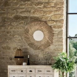 Miroir Rond 80 Cm En Roseau Ael Atmosphera -Décoration De Meubles miroir rond 80 cm en roseau ael atmosphera 3