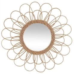 Miroir Rotin Fleur D56 Atmosphera