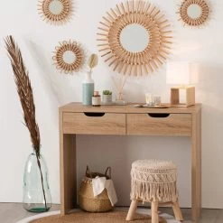 Miroirs En Rotin Soleil X3 Atmosphera -Décoration De Meubles miroirs en rotin soleil x3 atmosphera 1