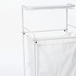 Panier à linge Blanc Sur Support -Décoration De Meubles panier a linge sur support 1