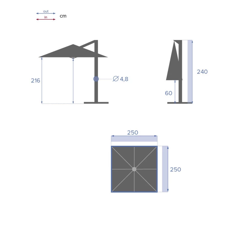 Parasol Décentré Carré Manoa Jaune Moutarde Hespéride 6 Parasol Décentré Carré Manoa Jaune Moutarde Hespéride – Image 4