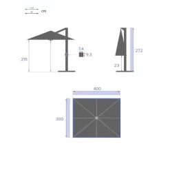 Parasol Décentré Eléa Inclinable Rectangulaire Noisette Hespéride -Décoration De Meubles parasol decentre elea inclinable 3x4 noisette hesperide 5
