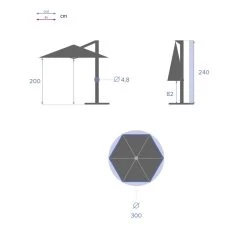 Parasol Décentré Rond Manoa Taupe Hespéride -Décoration De Meubles parasol decentre rond manoa taupe hesperide 3