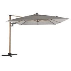 Parasol Déporté Rectangulaire Soly Honey Et Noisette Hespéride -Décoration De Meubles parasol deporte rectangulaire soly honey noisette hesperide 1