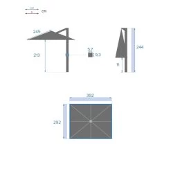 Parasol Déporté Rectangulaire Soly Honey Et Noisette Hespéride -Décoration De Meubles parasol deporte rectangulaire soly honey noisette hesperide 6