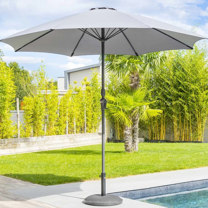 Parasol Droit Rond 2,7m Sisko Ardoise Hespéride 3 Parasol Droit Rond 2,7m Sisko Ardoise Hespéride