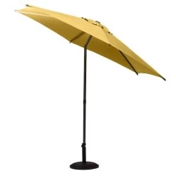 Parasol Droit Rond 2,7m Soya Jaune Moutarde Hespéride -Décoration De Meubles parasol droit rond 27m soya jaune moutarde hesperide 2