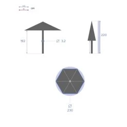 Parasol Rond 2,3m Anzio Grenade Hespéride -Décoration De Meubles parasol rond 23m anzio grenade hesperide 5